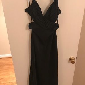 BCBG MaxAzria Black pleated floor length gown Sz 2